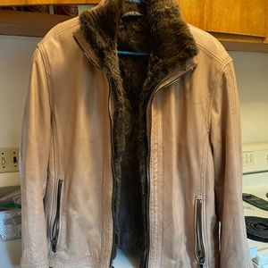 Men’s Andrew Marc fur interior jacket.